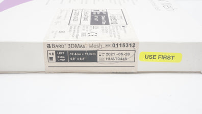 Bard 0115312 3DMax Knitted Polypropylene Pre-formed Mesh 4.9 x 6.8 inch (x)
